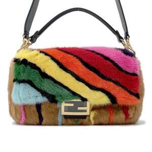 Fendi Baguette Mink Fur Shoulder Bag